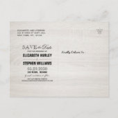 Sparen de Datum Rustige de Mason van het Hout van  Aankondigingskaart (Achterkant)