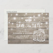 Sparen de Datum Rustige de Mason van het Hout van  Aankondigingskaart (Voorkant / Achterkant)