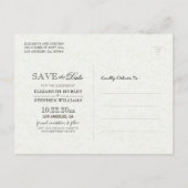 Sparen de Datum Rustige de Mason van het Hout van  Aankondigingskaart (Achterkant)