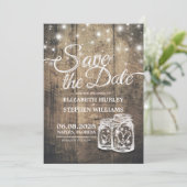 Sparen de Datum Rustige de Mason van het Hout van Save The Date (Staand voorkant)