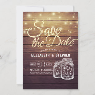 Sparen de Datum Rustige de Mason van het Hout van Save The Date