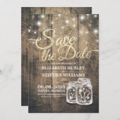 Sparen de Datum Rustige de Mason van het Hout van  Save The Date (Voorkant / Achterkant)