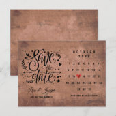 Sparen de Datum Rustige Hood van de Rode Liefde va Aankondigingskaart (Voorkant / Achterkant)