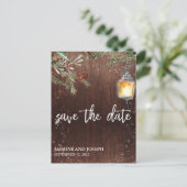 Sparen de Datum Rustige Kerst van het Hout Aankondigingskaart (Staand voorkant)