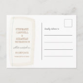 Sparen de Datum Rustige Waterverf Blauw Aankondigingskaart (Achterkant)