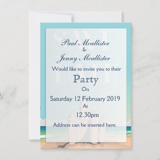 Sparen de Datum Sandcastle Kaart (Voorkant)