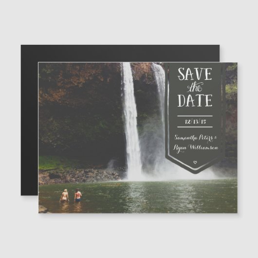 Sparen de Datum, schattige moderne douane fotomagn Magnetische Uitnodiging (Voorkant / Achterkant)