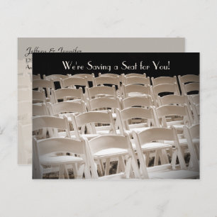 Sparen de Datum Sepia Wedding Chairs Aankondigingskaart