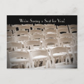Sparen de Datum Sepia Wedding Chairs Aankondigingskaart (Voorkant)