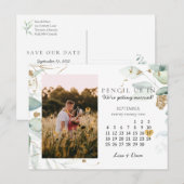 Sparen de Datum September 2022 Botanische legant Briefkaart (Voorkant / Achterkant)