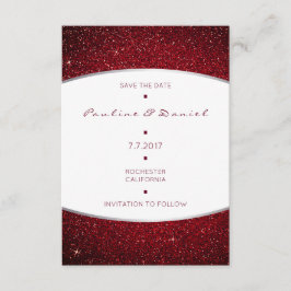 Sparen de Datum Silver Burgundy White Grey Glitter Save The Date
