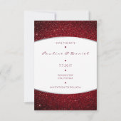 Sparen de Datum Silver Burgundy White Grey Glitter Save The Date (Voorkant)