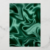 sparen de datum smarald groene zijde folie i folie uitnodiging (Achterkant)