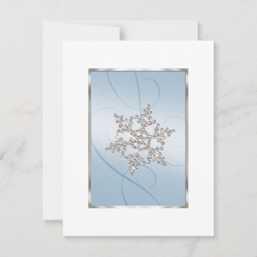 Sparen de Datum Sneeuwvlok van het Kristal Save The Date (Voorkant)