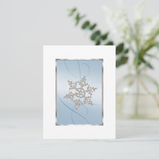 Sparen de Datum Sneeuwvlok van het Kristal Save The Date (Staand voorkant)