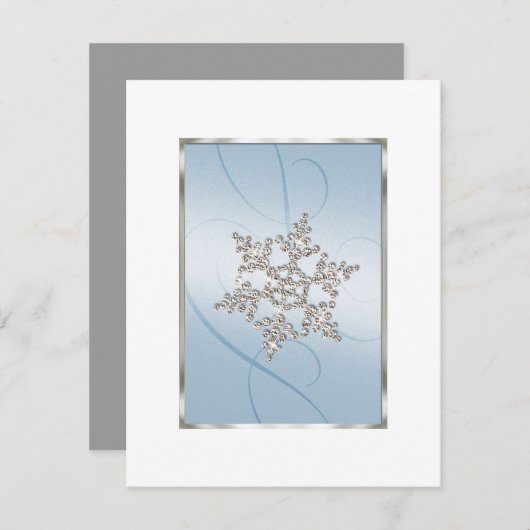 Sparen de Datum Sneeuwvlok van het Kristal Save The Date (Voorkant / Achterkant)