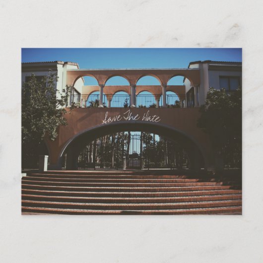 Sparen de Datum Spaanse Italiaanse Villa voel Kaar Uitnodiging Briefkaart (Voorkant)