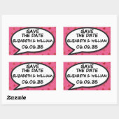 SPAREN DE DATUM Spreekballon Pret Retro Stripboek Rechthoekige Sticker (Vel)