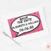 SPAREN DE DATUM Spreekballon Pret Retro Stripboek Rechthoekige Sticker (Envelop)