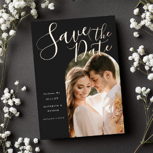 Sparen de Datum Stijlvolle Foto Foi van de Arch va Folie Uitnodiging