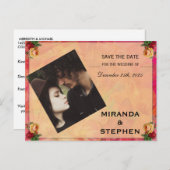 Sparen de Datum Sweet Modern Wedding de Foto Annou Aankondigingskaart (Voorkant / Achterkant)