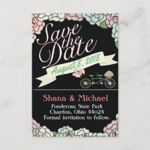 Sparen de Datum Tandem Bicycle Floral ballonnen zw Save The Date