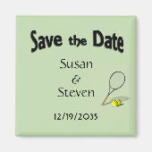 Sparen de Datum Tennis Theme Weddenschap Magneet (Voorkant)