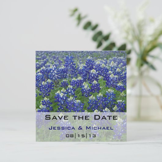 Sparen de Datum Texas Bluebonnets Floral Save The Date (Staand voorkant)
