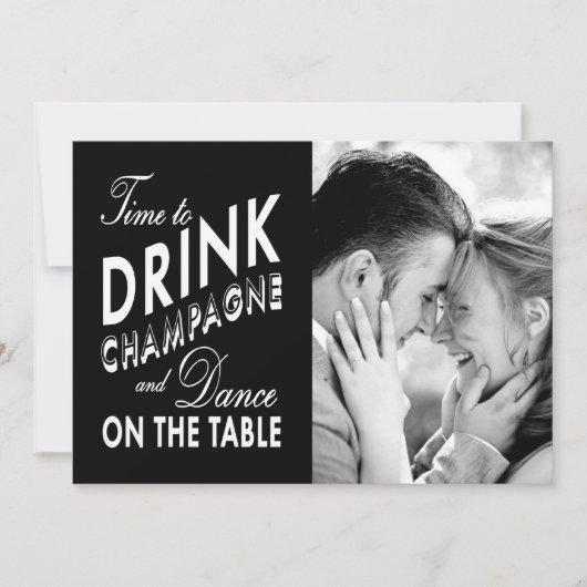 Sparen de Datum - tijd aan Drink Champagne Save The Date (Voorkant)