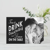 Sparen de Datum - tijd aan Drink Champagne Save The Date (Staand voorkant)
