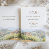 Sparen de Datum Toscane Waterverf Italië Bestemmin Kaart