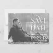 Sparen de Datum Transparante Foto van de Typografi Magnetische Uitnodiging (Voorkant)