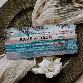 Sparen de Datum Tropische het Boarding Pass van de Save The Date