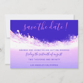 Sparen de Datum Tropische Oceaan roze Golf Ombre I Save The Date