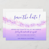 Sparen de Datum Tropische Oceaanroze Golven Kobalt Save The Date (Voorkant / Achterkant)