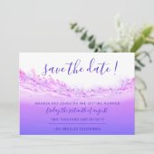 Sparen de Datum Tropische Oceaanroze Golven Kobalt Save The Date (Staand voorkant)