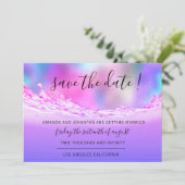 Sparen de Datum Tropische oceaanroze golven op str Save The Date (Staand voorkant)