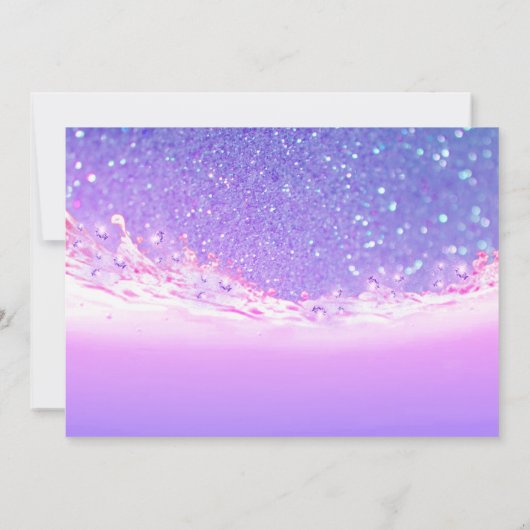 Sparen de Datum Tropische Oceaanroze Golven Paarse Save The Date (Achterkant)