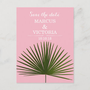 Sparen de datum Tropische Palm Frond Wedding Aankondigingskaart