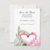 Sparen de Datum Tropische Roze bruiloft van het Fl Save The Date (Voorkant)