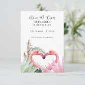 Sparen de Datum Tropische Roze bruiloft van het Fl Save The Date (Staand voorkant)