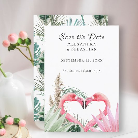 Sparen de Datum Tropische Roze bruiloft van het Fl Save The Date