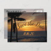 Sparen de Datum Tropische Weddenschap Aankondigingskaart (Voorkant / Achterkant)