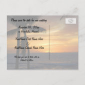 Sparen de Datum Tropische Weddenschap Aankondigingskaart (Achterkant)