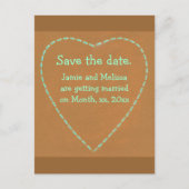 Sparen de datum trouwende briefkaarten, Turquoise Aankondigingskaart (Voorkant)