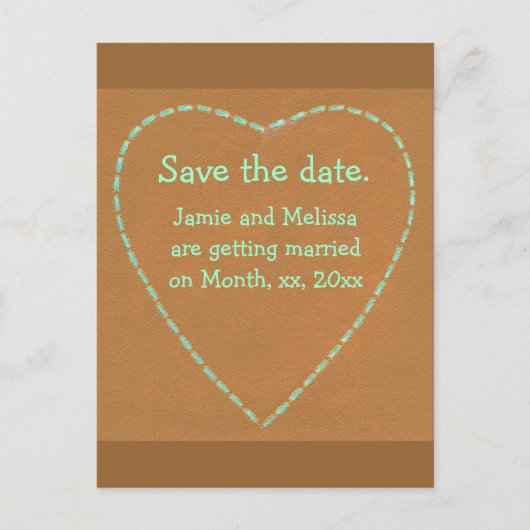 Sparen de datum trouwende briefkaarten, Turquoise  Aankondigingskaart (Voorkant)