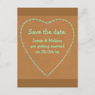 Sparen de datum trouwende briefkaarten, Turquoise Aankondigingskaart