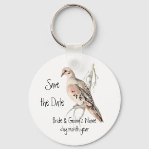 Sparen de Datum, TurtleDove, Bird Wedding Sleutelhanger