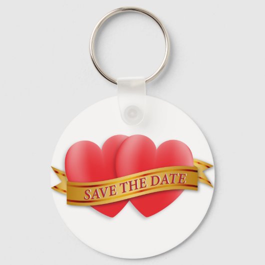 Sparen de datum twee harten sleutelhanger (Voorkant)