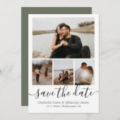 Sparen de Datum Typografie Aangepaste 4 Foto Save The Date (Voorkant / Achterkant)